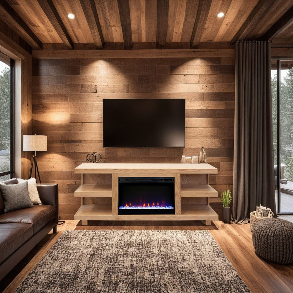 English Elm Laurel Canyon 65 Inch Fireplace Tv Stand For Tvs Up To 75" With Rustic Style & Easy Assembly B108P292276