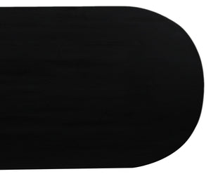 Porter Designs Porter Coburg Modern Solid Wood Dining Table With Unique Fluted Base, Sleek Black Oval Top Black Wood 07-108-01d-6889-kit