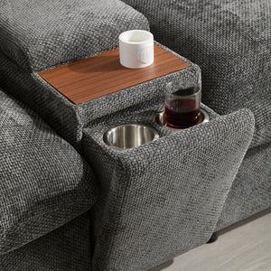 English Elm 142'' Modular Sectional Sofa - 6 Seats, Movable Ottoman, Usb Charging, Chic Chenille Style N723S9777E-GIGA