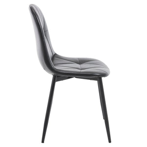 English Elm Dining Chairs Set Of 4 - Modern Ergonomic Faux Leather With Metal Legs For Stylish Dining Spaces W3112P262800