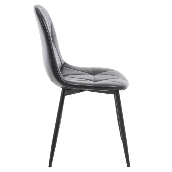 English Elm Dining Chairs Set Of 4 - Modern Ergonomic Faux Leather With Metal Legs For Stylish Dining Spaces W3112P262800