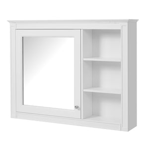 English Elm 36'' Modern Medicine Cabinet Wall Mounted Mirror with Adjustable Shelf, MDF Durable Storage, White N710P322791K