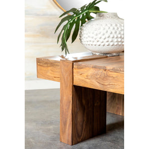 English Elm Kuboloa Sheesham Wooden Square Coffee Table with Geometric Grain Pattern, Sturdy Natural Finish (36") B062P328609
