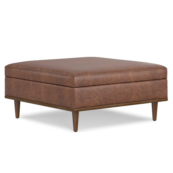 English Elm Shiloh Square Storage Ottoman - Stylish Lift-Top, Durable Faux Leather, Ideal For Seating & Storage B136P254717-GIGA