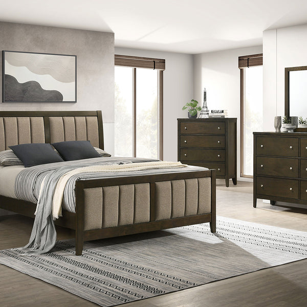 English Elm Clement Dark Cocoa Two-Drawer Nightstand with Brushed Nickel Hardware, Sturdy Wood, Versatile Style (26.25"H) B062P375568