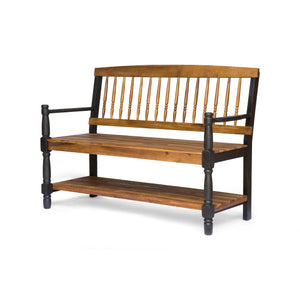 English Elm Christopher Knight Home® - Imperial Farmhouse Storage Bench - Handcrafted Acacia Wood Seat With Teak Finish For Entryways & More 62539.00BLK