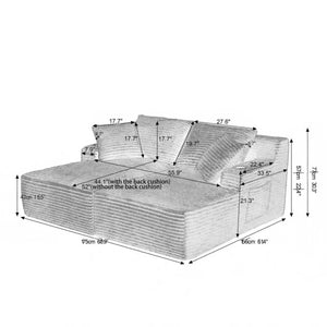 English Elm New Cloud Sectional Sofa Deep Plush Seat Double Chaise Low Profile Modern Lounge Beige W3975P475551