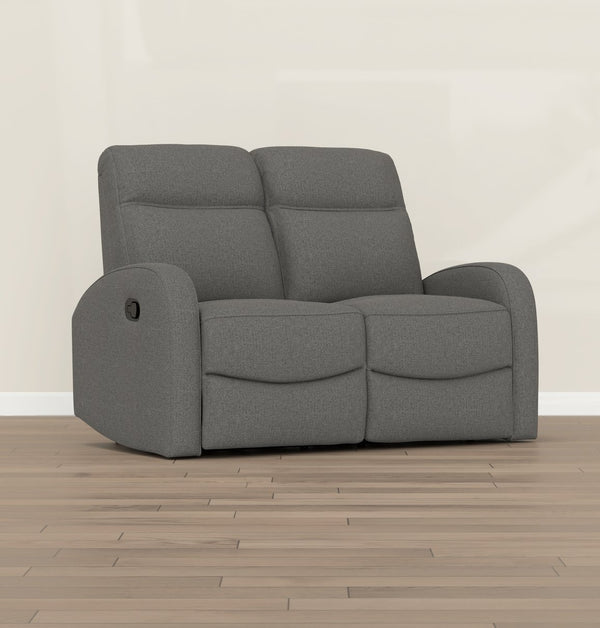 English Elm Beige Manual Reclining Loveseat with Dual Contoured Seats for Compact Living Spaces Gray B361P484465