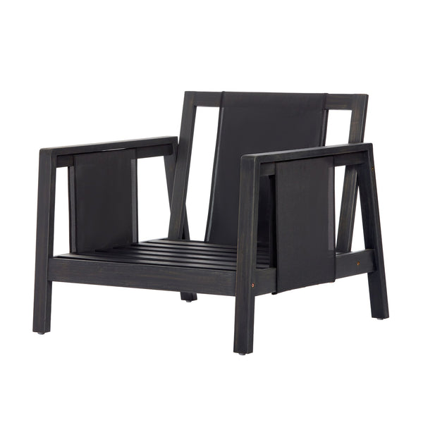 English Elm Outdoor Acacia Wood Club Chair Uv Resistant Textilene Weave Lounge Seat for Patio Deck Dark Grey,White+Black N768P368823D_2