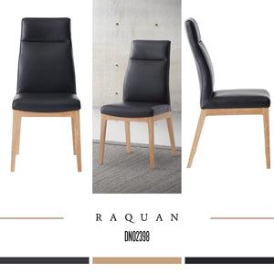 English Elm Raquan Black PU Leather & Walnut Side Chairs Set of 2 — Top-Grain Upholstered Comfort, Elegant Design B2726P256330