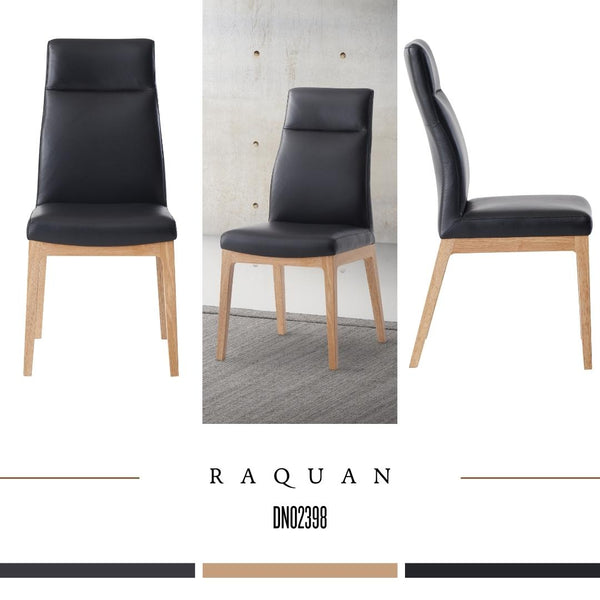 English Elm Raquan Black PU Leather & Walnut Side Chairs Set of 2 — Top-Grain Upholstered Comfort, Elegant Design B2726P256330