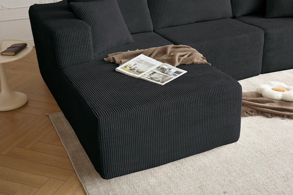 English Elm H613 Modular Sectional Sofa - Mid-Century Modern L-Shaped 3-Seat Couch For Cozy Living Spaces W3191S00004