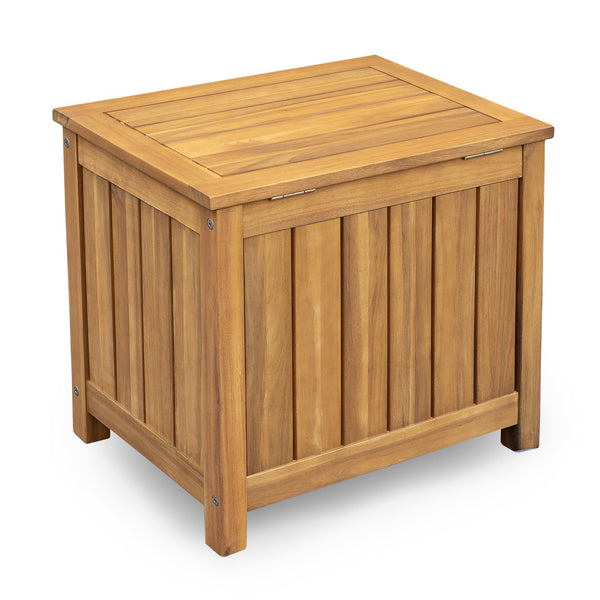 English Elm Christopher Knight Home® - Portside Teak 30-Gallon Wood Deck Box — Solid Acacia, Weather & UV-Resistant Storage Bench with Lid Supports N775P251111T