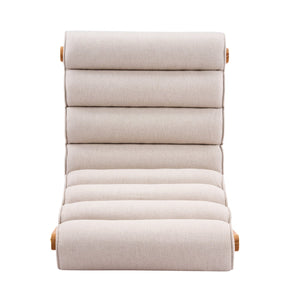 English Elm Fluffy Shearling Accent Chair Plush Tiered Back Solid Wood Frame Cozy Reading Nook Beige+Natural N767P366257E