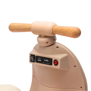 English Elm 12v Kids Electric Tricycle Toddler Ride on Scooter Wooden Handle Parental Remote Control Beige W1578P381432