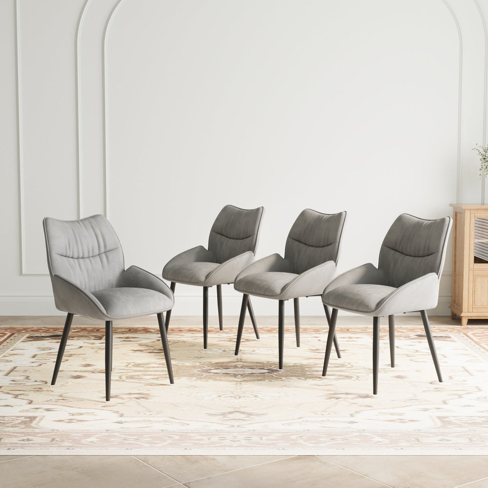English Elm Luxury Velvet Dining Chair Set of Four with Cushioned Seats and Sturdy Metal Frame W1727S00011