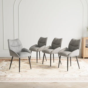 English Elm Luxury Velvet Dining Chair Set of Four with Cushioned Seats and Sturdy Metal Frame W1727S00011