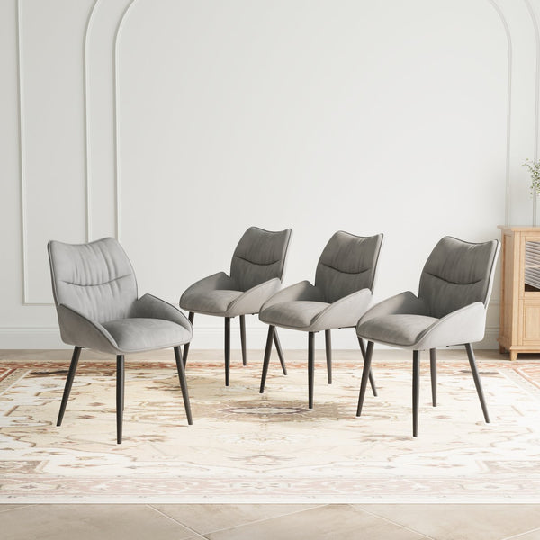 English Elm Luxury Velvet Dining Chair Set of Four with Cushioned Seats and Sturdy Metal Frame W1727S00011