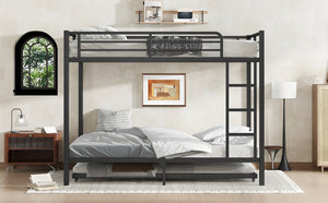 English Elm Full Metal Bunk Bed With Twin Trundle - Stylish, Space-Saving Design For Families And Guests! W1580S00129