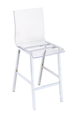 English Elm Nadie Acrylic Counter Chairs with Chrome Legs Airy Modern Set for Kitchen Islands B2726P448768