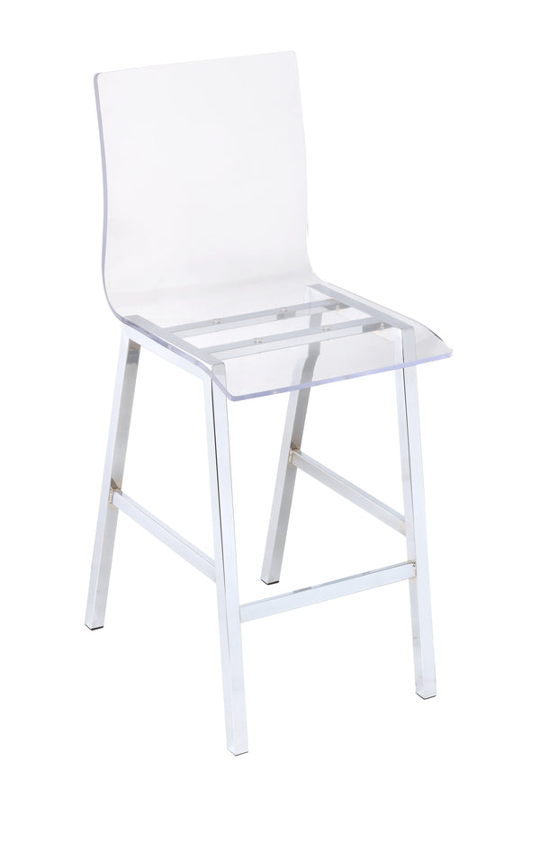 English Elm Nadie Acrylic Counter Chairs with Chrome Legs Airy Modern Set for Kitchen Islands B2726P448768
