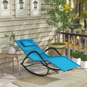 English Elm Outsunny Zero Gravity Rocking Chair – Weather-Resistant Outdoor Lounger With Adjustable Pillow & Comfort W2225P229185-GIGA