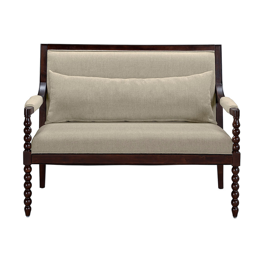 JLA Home Martha Stewart - Loveseat Philippe from Lily Pond Collection — Solid Rubberwood Frame, Luxurious Upholstery, Turned-Wood Elegance MT106-1205