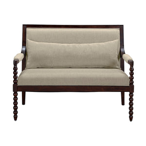 JLA Home Martha Stewart - Loveseat Philippe from Lily Pond Collection — Solid Rubberwood Frame, Luxurious Upholstery, Turned-Wood Elegance MT106-1205