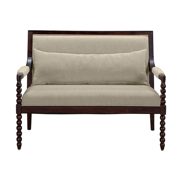 JLA Home Martha Stewart - Loveseat Philippe from Lily Pond Collection — Solid Rubberwood Frame, Luxurious Upholstery, Turned-Wood Elegance MT106-1205