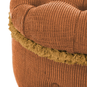 English Elm Christopher Knight Home® - 29.5'' Storage Bench with Button-Tufted Fabric, Tassel-Trim Ottoman with Hidden Compartment for Bedroom Orange 30.25 L x 18.5 W x 14 H N761P335817G