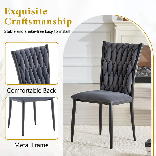 English Elm Elegant Tufted Velvet Dining Chair High Back Foam Seat Tapered Metal Legs Glam W1512P491435