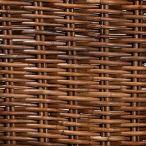 English Elm Modern Bohemian Mahogany Dining Chair with Woven Seagrass Back and Tapered Legs B2750P467666