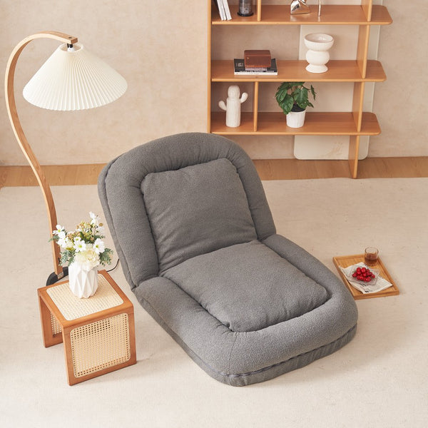 English Elm Triple Fold Down Sofa Bed – Compact, Metal Frame, Thick Cushion Comfort, Adjustable Back for Versatile Use Grey W244P196088