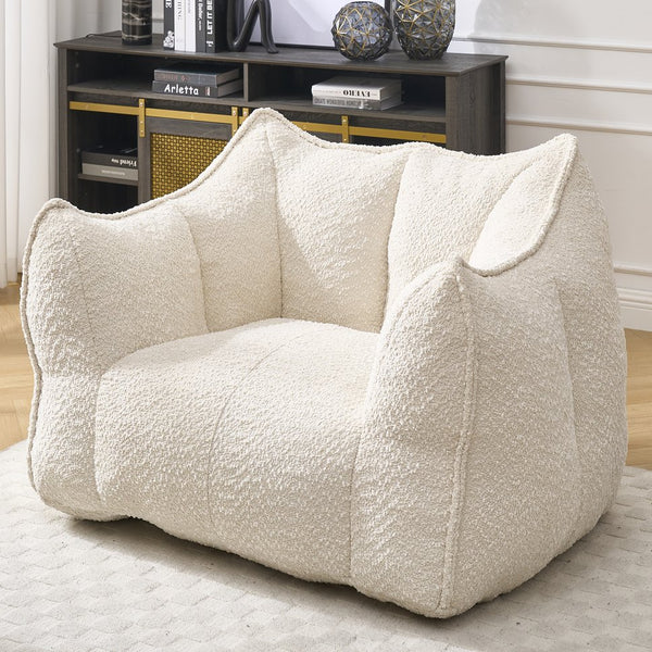 English Elm Sofa plush beanbag chair with superfiber cover and resilient foam filling for ultimate home comfort and relaxation Beige W1996P252264