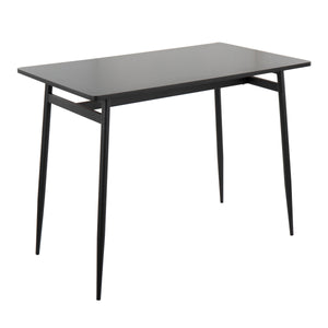 English Elm Marcel Contemporary Counter Table - Sleek Black Metal & Wood Design For Stylish Dining & Entertaining B202P223371