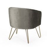 Christopher Knight Home® - Noble House - Grelton Modern Glam Velvet Club Chair with Hairpin Legs