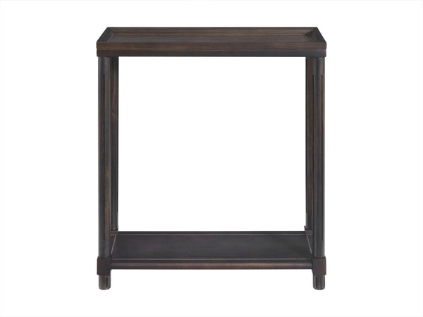 English Elm Narrow End Tables Set of 2 with Open Lower Shelf Slim Wood Living Room Accent Espresso B2751P436464