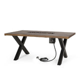 Christopher Knight Home® - Noble House - - Brody Dining Fire Table Top 40,000Btu Tank Outside