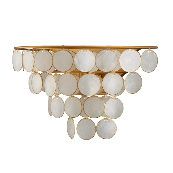 Bon Vivant Wall Sconce - Elegant Mid-Century Modern Design with Capiz Shells & Gold Finish Glamour