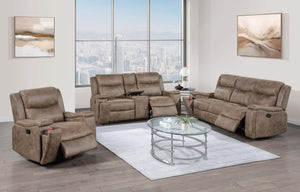English Elm 1pc Manual Recliner Leather Upholstered Armchair with Hidden Cup Holder Auburn Living Room B011P466428