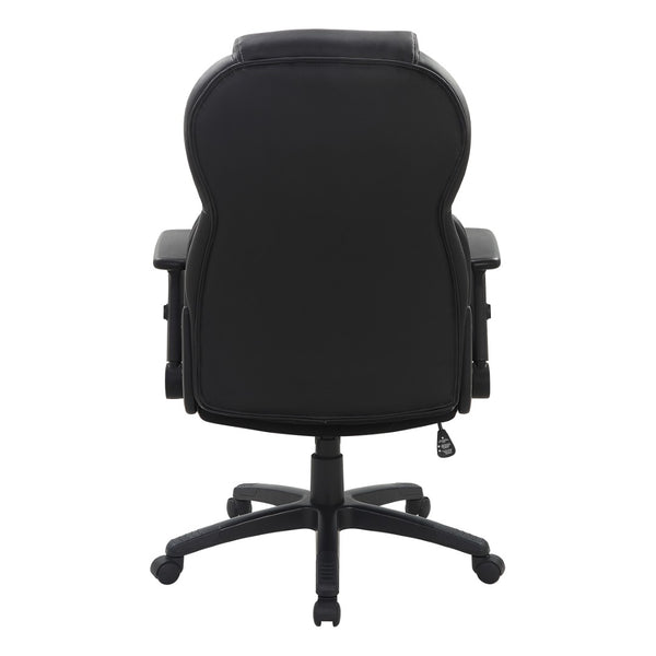 OSP Home Furnishings Exec High Back Bonded Leather Office Chair with Lumbar Support and Flip Arm Rests EC91150-EC3