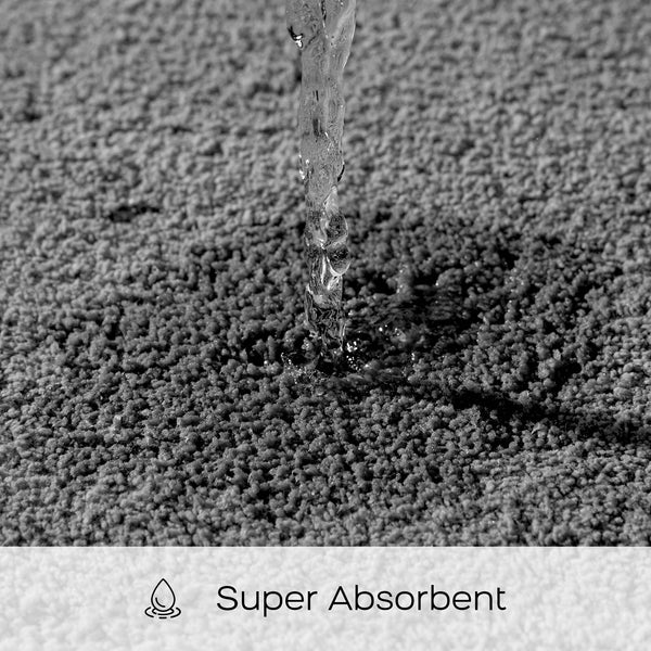 JLA Home Madison Park Signature - Bath Plush High-Pile Rug with Quick-Dry Microfiber, Non-Slip Backing, OEKO-TEX Certified Luxury Grey MPS72-605