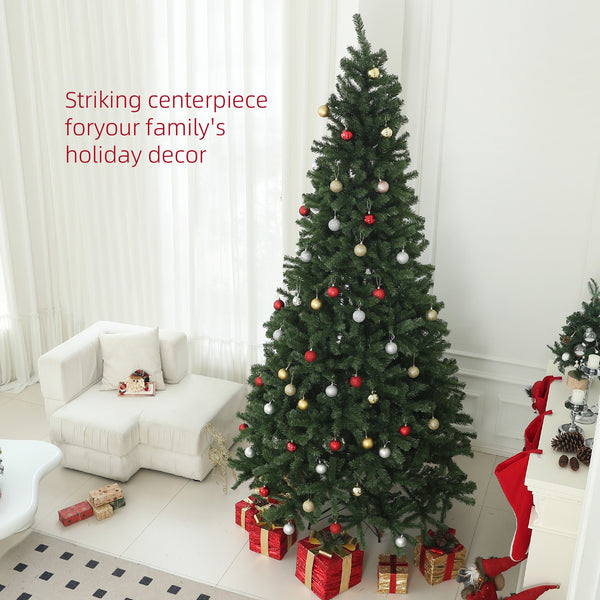 English Elm Homcom 9Ft Artificial Christmas Tree With 2132 Branch Tips, Easy Setup & Sturdy Steel Base For Holiday Decor W2225P229281