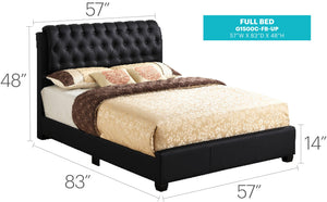 English Elm Sleek Tufted Headboard Queen Bed for Modern Living — Solid Construction, Boxed Delivery, Comfort Black 24 L x 59.5 W x 12 H B078112171