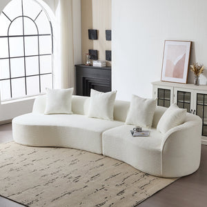 English Elm Christopher Knight Home® - 126"Curved 126" Curved Sectional Sofa - Oversized Beige Comfort With Modular Flexibility & Chic Style For Families N771P247830M_N771P247831M