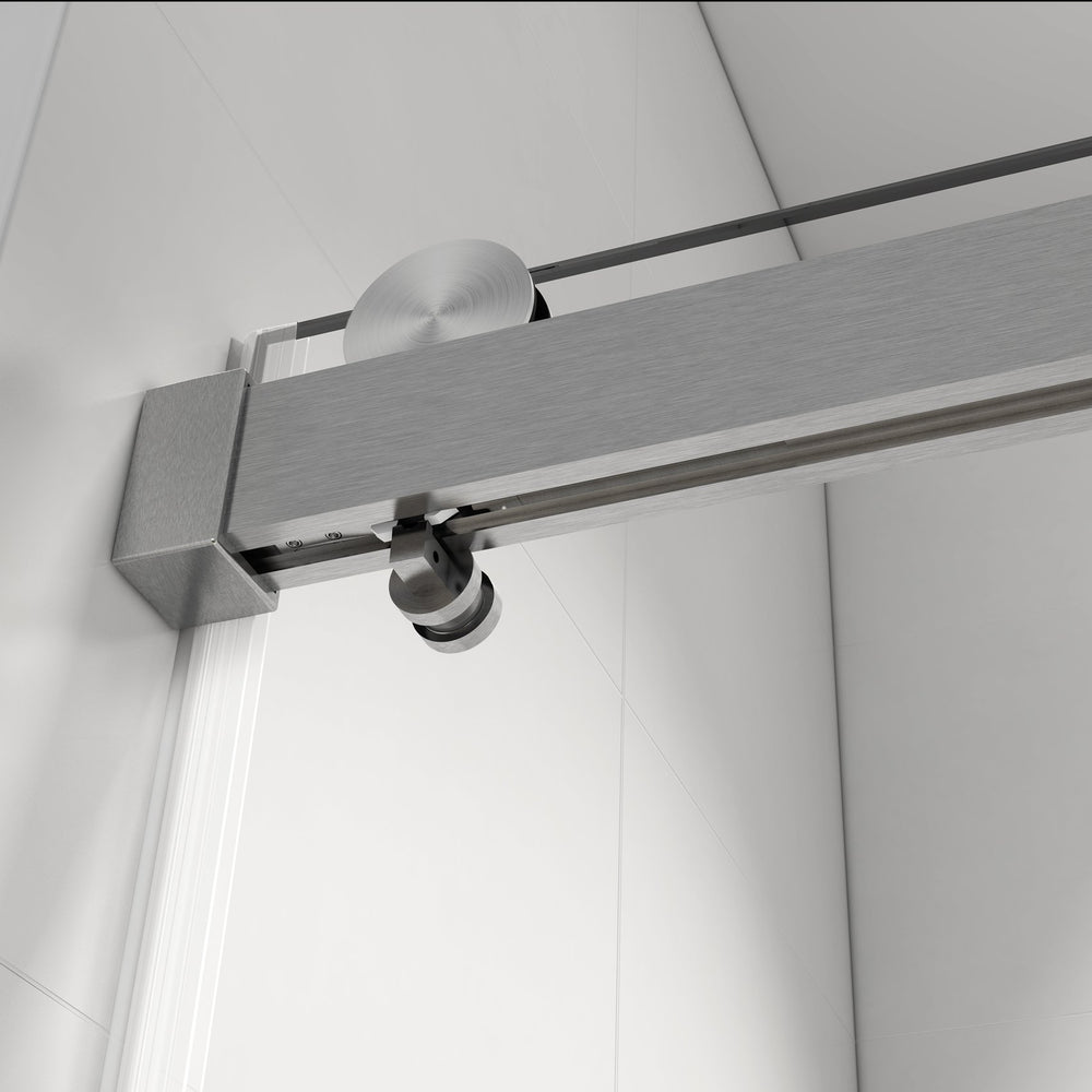 English Elm Top Rail Stainless Steel Shower Track with Buffer Brushed Nickel Bathroom Hardware W1573P232519