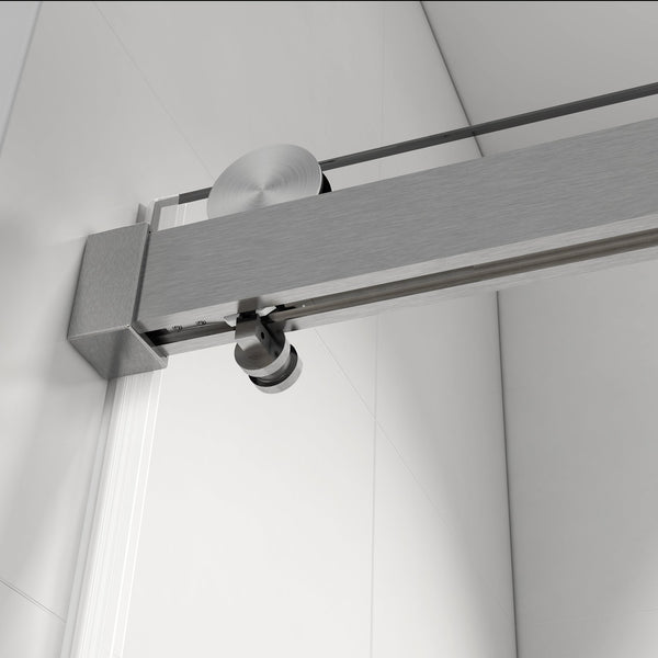 English Elm Top Rail Stainless Steel Shower Track with Buffer Brushed Nickel Bathroom Hardware W1573P232519