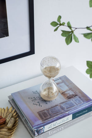 English Elm Set Of 2 Peleus Antique Silvered Hourglass - 30-Minute Timer With Elegant Bisque Sand For Decor W2078P278368-GIGA