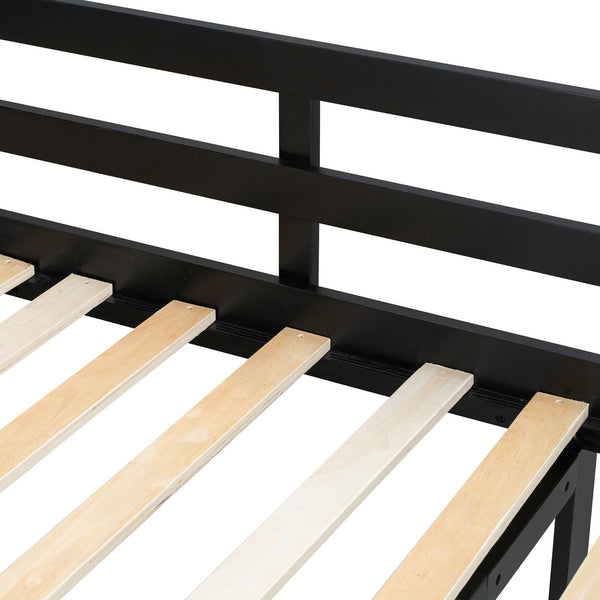 English Elm Full Size Loft Bed with Rgb Lighting Chevron Desk Usb Charging Ports and Storage Shelves Black+Red LT000286AAR