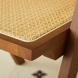 English Elm 2 Walnut Dining Chairs With Rattan Weaving – Ergonomic Solid Wood Armrests For Stylish Comfort W2720P237606